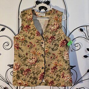 NWT Floral Print on Tan Vest